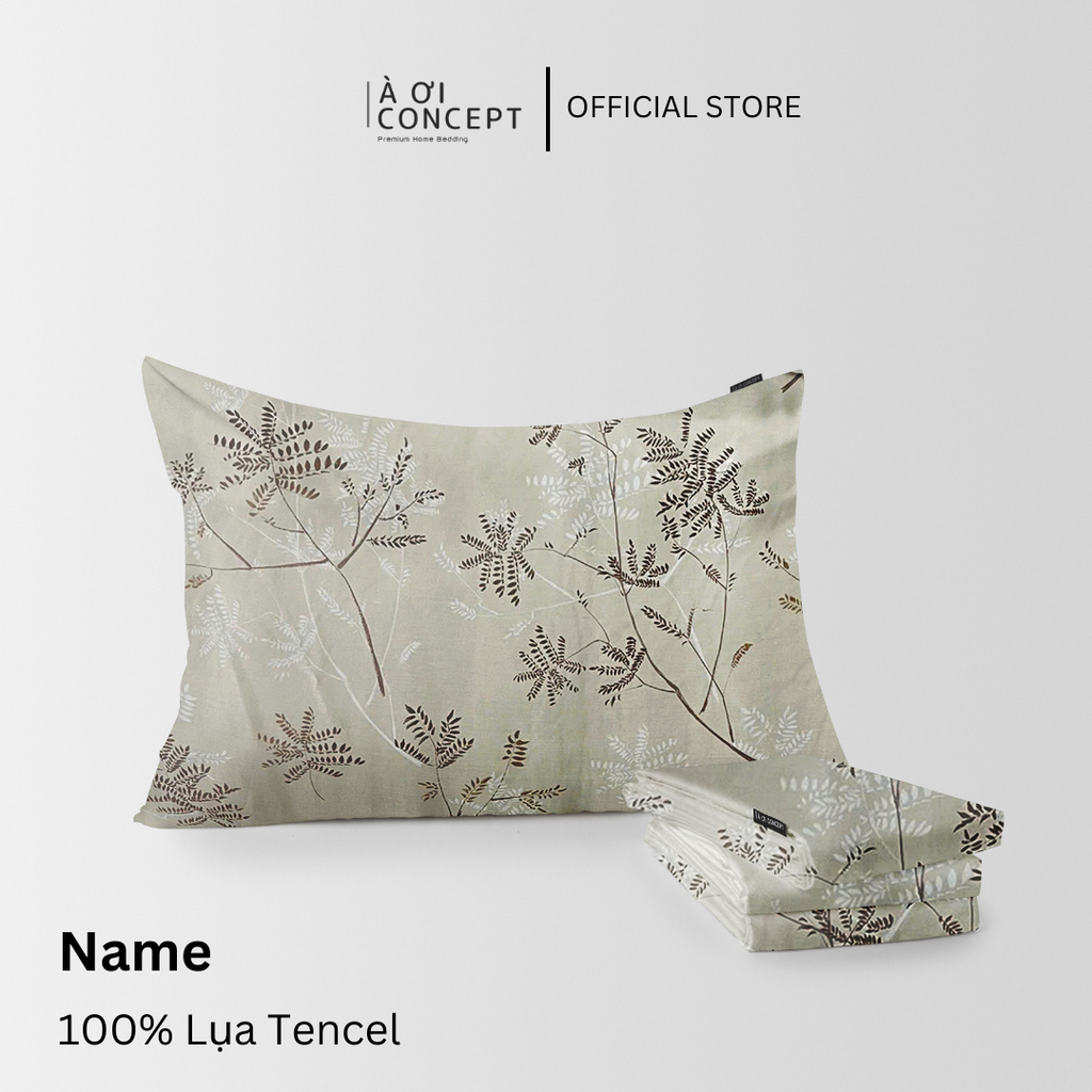 Vỏ gối nằm hoạ tiết | Lụa Tencel | 50x70cm | Túi lồng ruột | Rosie Forest M7 | Mềm mại, Thoáng khí | VGTC00029 | À Ơi Concept
