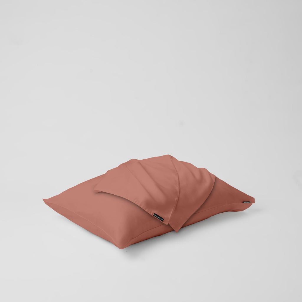 Vỏ gối nằm trơn | Lụa Tencel | 50cmx70cm, 35cmx50cm | Túi lồng ruột | Cam Đào | À ƠI CONCEPT VGTC00044