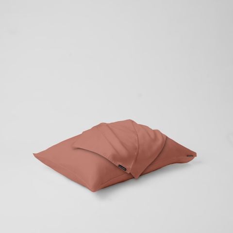  Vỏ gối nằm trơn | Lụa Tencel | 50cmx70cm | Túi lồng ruột | Cam Đào 