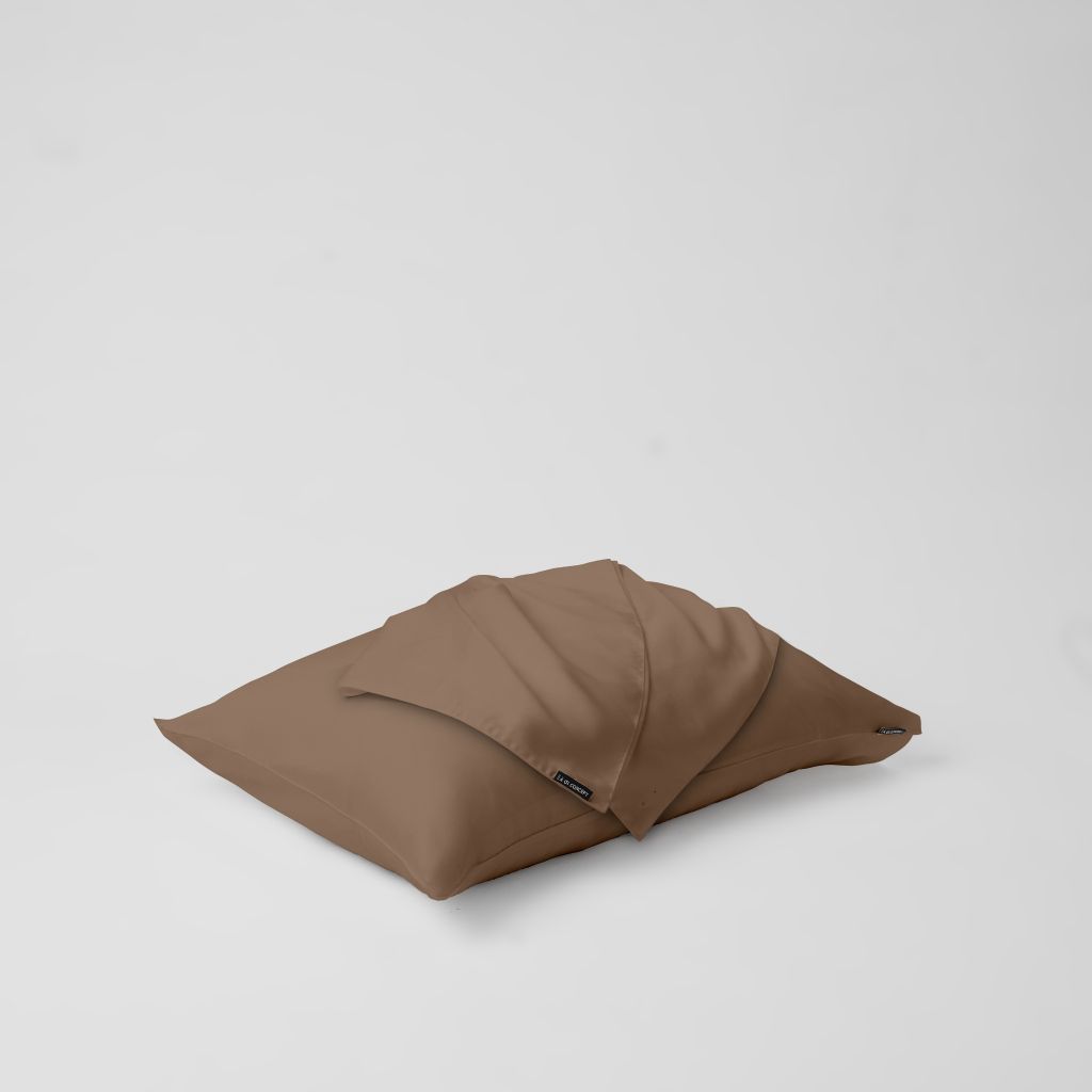 Vỏ gối nằm trơn | Lụa Tencel | 50cmx70cm | Túi lồng ruột | Nâu Gỗ | Mềm mại | VGTC00051 | À Ơi Concept