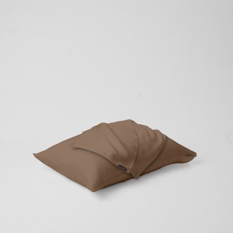  Vỏ gối nằm trơn | Lụa Tencel | 50cmx70cm, 35cmx50cm | Túi lồng ruột | Nâu Gỗ | Mềm mại | VGTC00051 | À Ơi Concept 