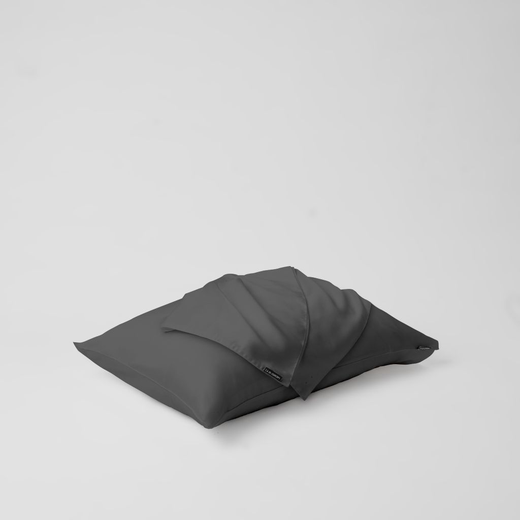 Vỏ gối nằm trơn | Lụa Tencel | 50cmx70cm | Túi lồng ruột | Xám Đậm | Mềm mại | VGTC00060 | À Ơi Concept