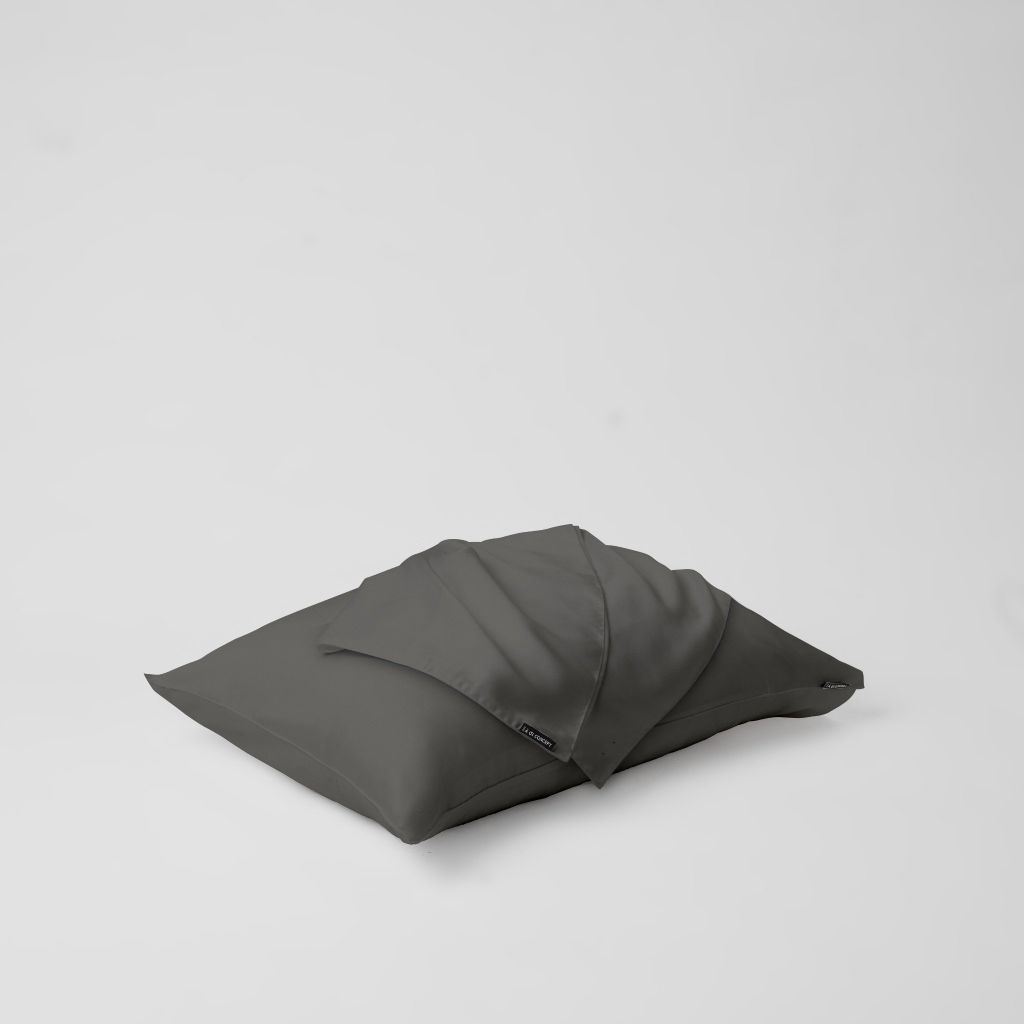 Vỏ gối nằm trơn | Lụa Tencel | 50cmx70cm | Túi lồng ruột | Xám Nâu Trầm | Mềm mại | VGTC00064 | À Ơi Concept