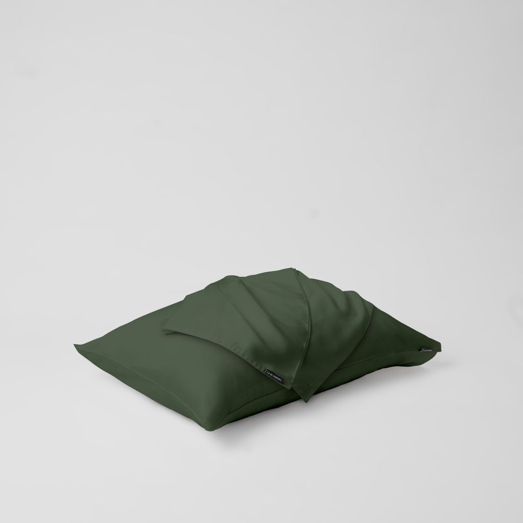 Vỏ gối nằm trơn | Lụa Tencel | 50cmx70cm | Túi lồng ruột | Xanh Army | Mềm mại | VGTC00068 | À Ơi Concept