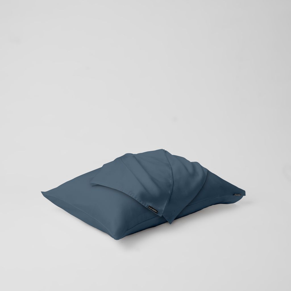 Vỏ gối nằm trơn | Lụa Tencel | 50cmx70cm | Túi lồng ruột | Xanh Navy Bạc | Mềm mại | VGTC00078 | À Ơi Concept