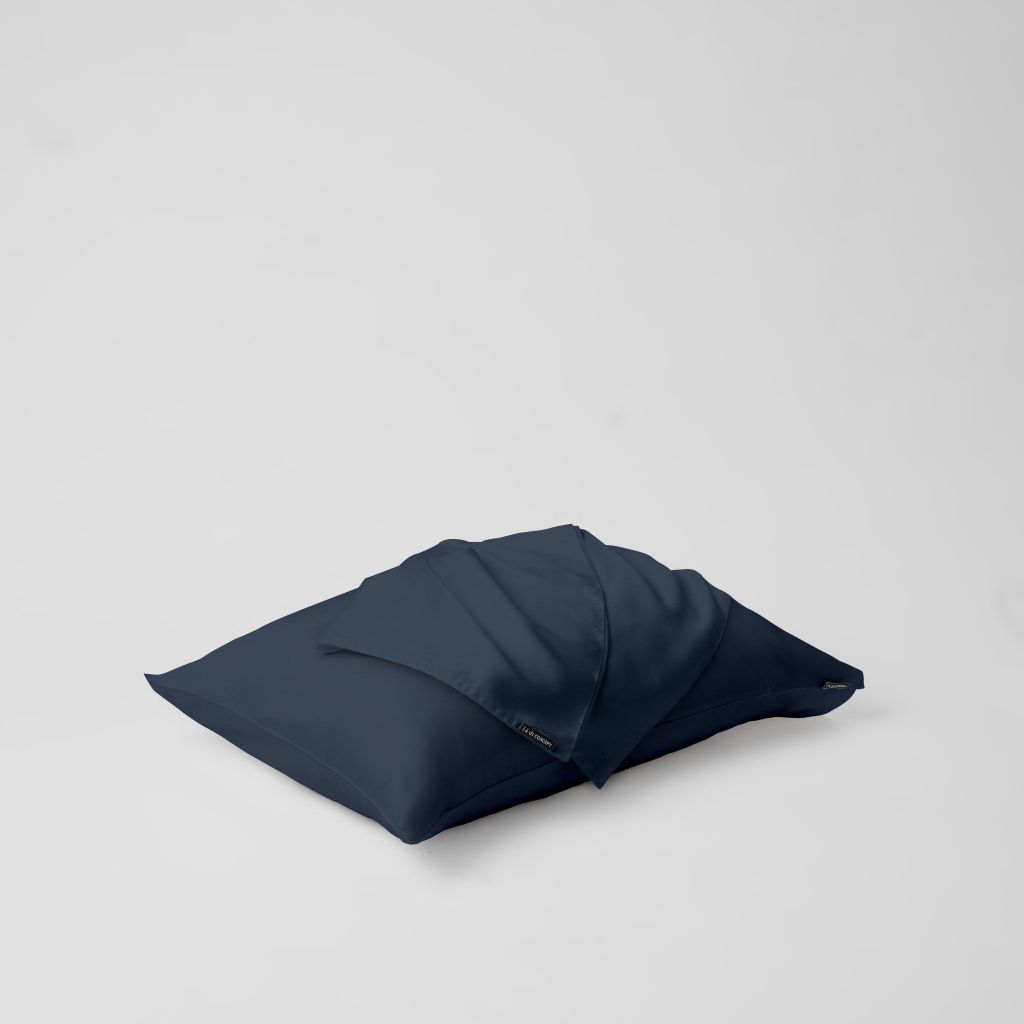 Vỏ gối nằm trơn | Lụa Tencel | 50cmx70cm | Túi lồng ruột | Xanh Navy Trầm | Mềm mại | VGTC00079 | À Ơi Concept