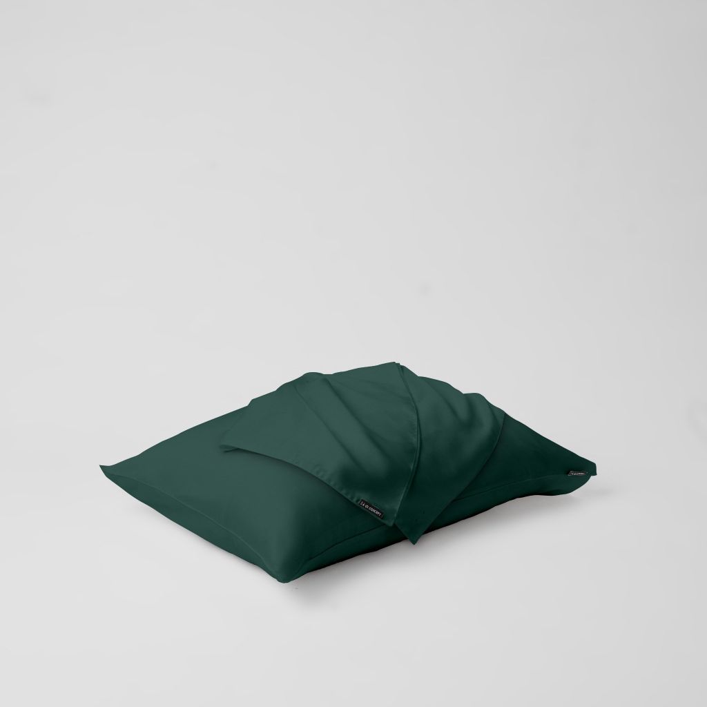 Vỏ gối nằm trơn | Lụa Tencel | 50cmx70cm | Túi lồng ruột | Xanh Rừng | Mềm mại | VGTC00080 | À Ơi Concept