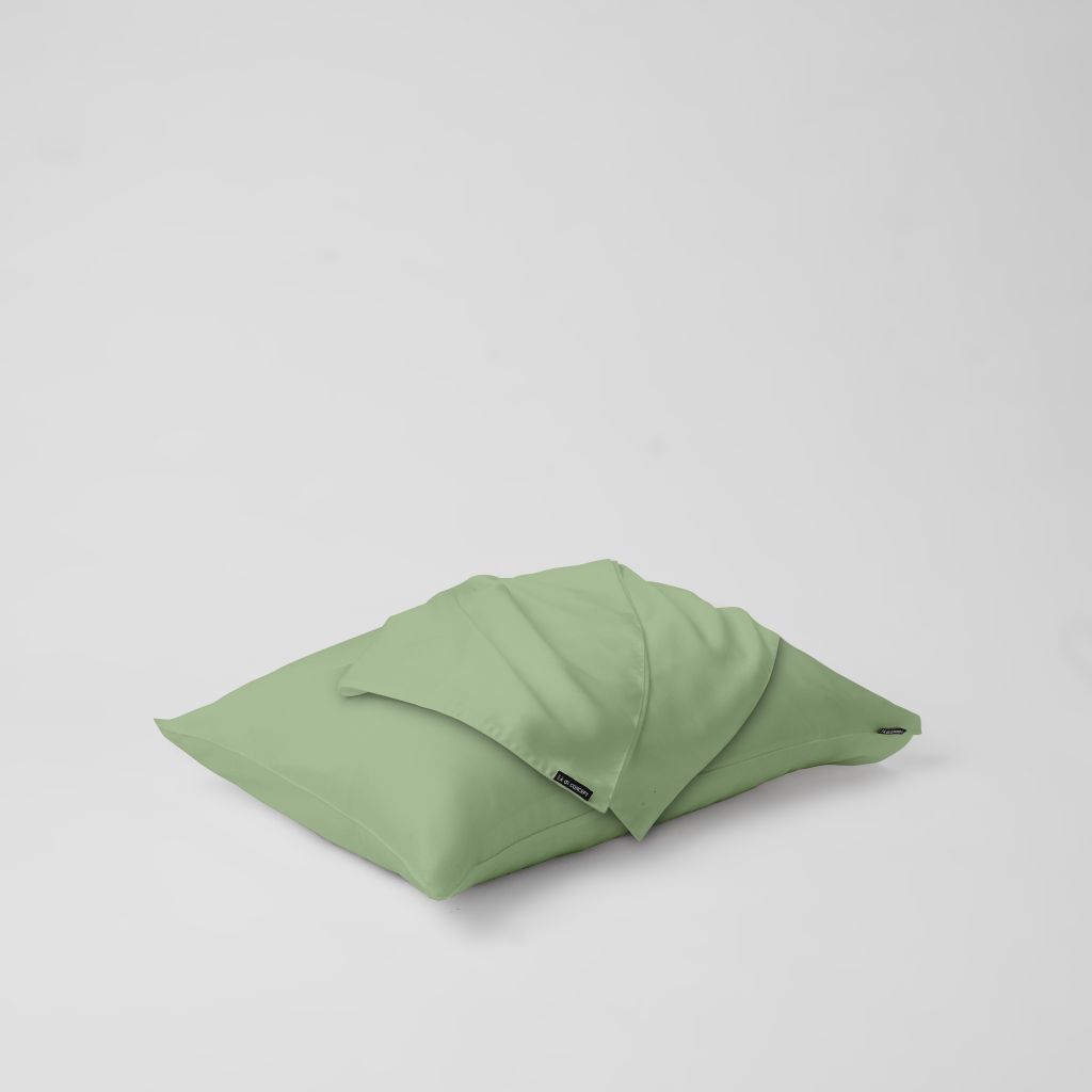 Vỏ gối đầu trơn | Lụa Tencel | 50x70cm | Túi lồng ruột | Xanh Wasabi | Mềm mại, Thoáng khí | VGTC00081 | À Ơi Concept