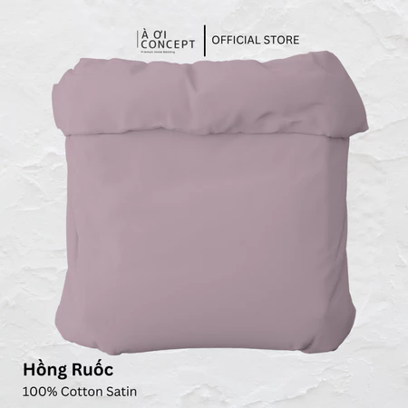 Vỏ chăn mền trơn | Cotton satin | 160x200cm, 180x200cm, 200x220cm | Hồng ruốc | Khóa kéo | Mềm mịn, Thấm hút | CMCT0007 | À Ơi Concept