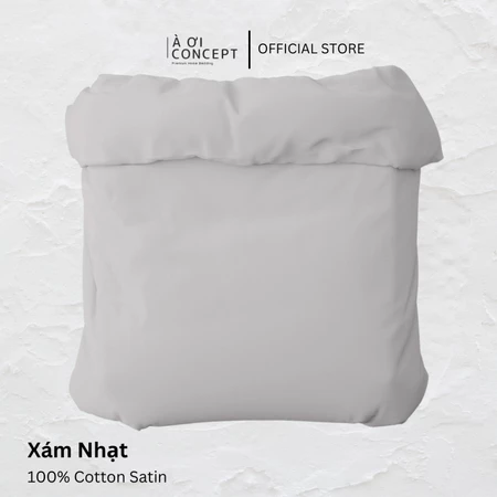 Vỏ chăn mền trơn mùa hè | Cotton satin | 160x200cm, 180x200cm, 200x220cm | Xám nhạt
