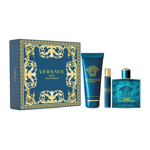 Giftset Versace Eros Eau De Parfum - Nước Hoa 100ml + Ống Xịt 10ml + Sữa Tắm 150ml