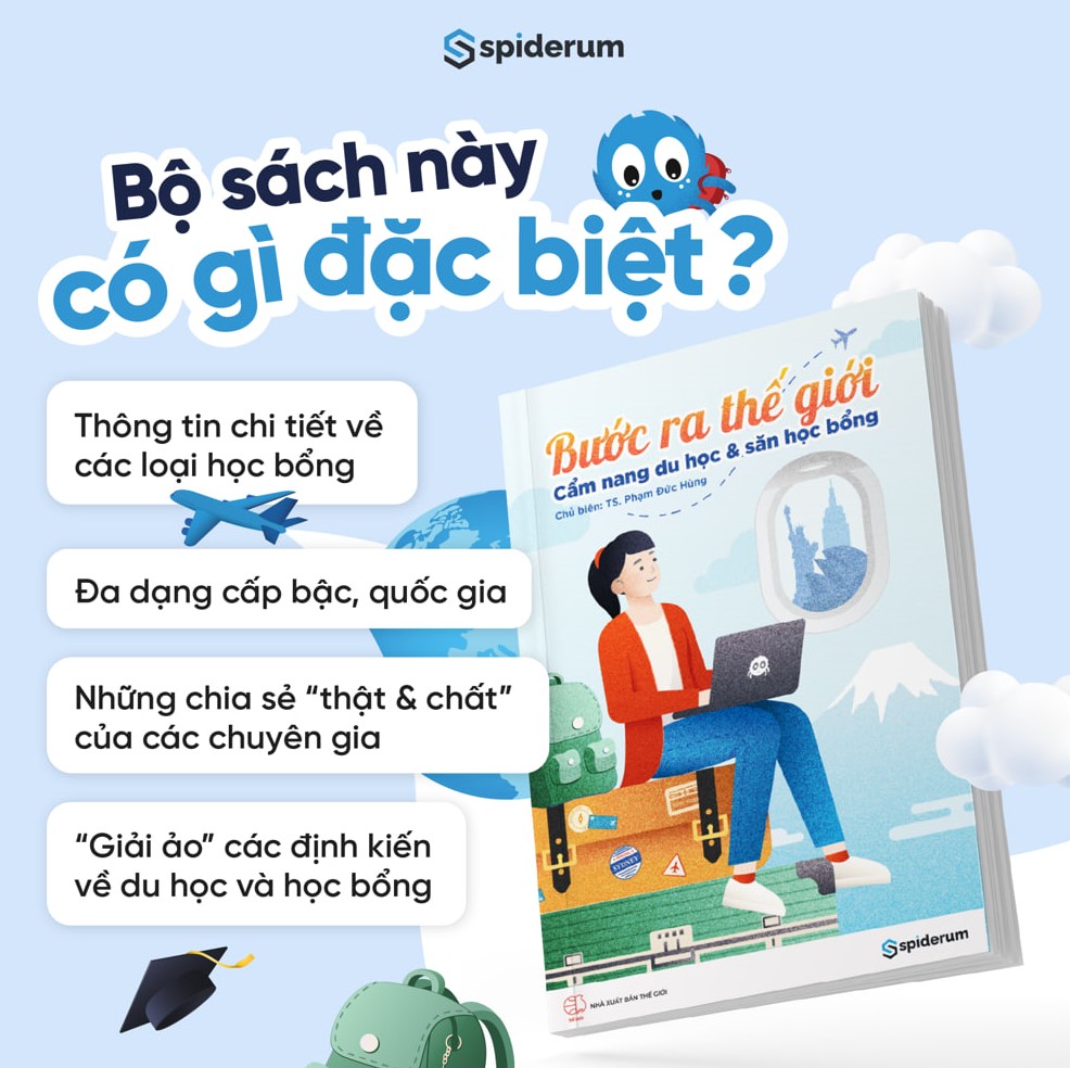 Sách Bước Ra Thế Giới: Cẩm Nang Du Học Và Săn Học Bổng Tác giả Tiến sĩ  Phạm Đức Hùng