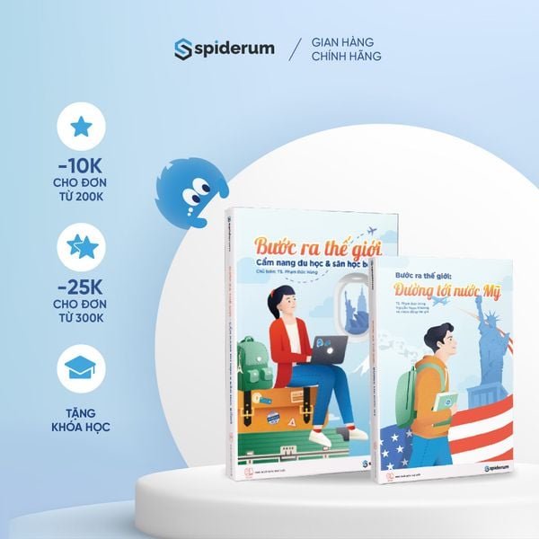  Sách - Combo Bước Ra Thế Giới: Cẩm Nang Du Học Và Săn Học Bổng và Đường Tới Nước Mỹ -  TS. Phạm Đức Hùng 