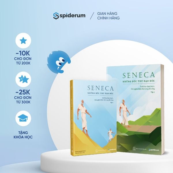  Combo Sách Seneca: Những Bức Thư Đạo Đức - Chủ Nghĩa Khắc Kỷ Trong Đời Sống Tập 1+2 (Tái bản 378k) - Tâm thế vững vàng trước khủng hoảng kinh tế 