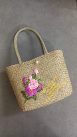 Túi Cói Vintage, Túi Xách Cỏ Bàng Thêu Thủ Công Mỹ Nghệ Đẹp Lạ, Cao Cấp-Túi Xách Thời Trang Sang Trọng TXBMTHMNLTK06