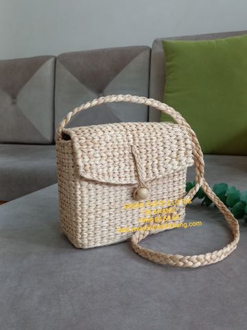 Túi Cói Thời Trang, Túi Xách Lục Bình Đeo Vai Chuẩn Đẹp, Giỏ Lục Bình Dạo Phố, Dự Tiệc TXLBMNQBLTK3-02