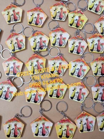 Móc Khóa Gỗ, Móc Khóa Tre Vẽ Mỹ Nghệ Cao Cấp Chuẩn Đẹp-Quà Lưu Niệm, Quà Tặng Ý Nghĩa