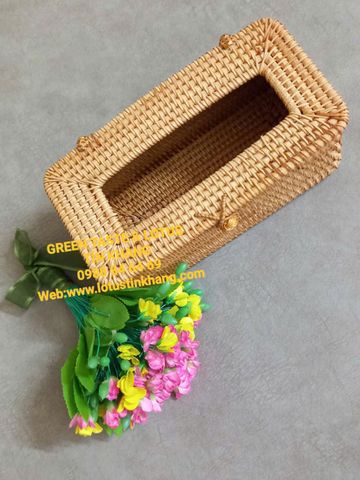 Hộp Đựng Khăn Giấy Bằng Mây Tre Đan Thủ Công Mỹ Nghệ, Hộp Đựng Giấy Ăn bằng Mây Tre, Giỏ Mây