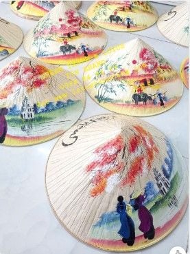 Nón Lá, Nón Lá Du Lịch Việt Nam Vẽ Mỹ Nghệ-Quà Tặng Ý Nghĩa NLVMNLTK05-15T