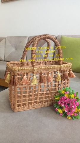 Giỏ Mây Picnic, Giỏ Đựng Đồ Đa Năng Cao Cấp, Chuẩn Đẹp-GMPNDTLTK01