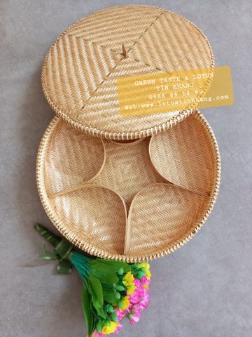 Khay Mứt Tết-Khay Bánh Mứt, Hộp Đựng Bánh Kẹo Tre Đan Sang Trọng