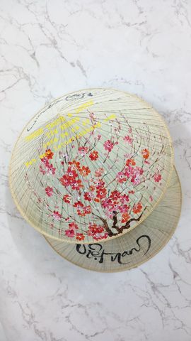 Nón Lá, Nón Lá Việt Nam Vẽ Hoa Mỹ Nghệ, Quà Tặng Lưu Niệm Ý Nghĩa-NLVMNHDLTK02