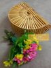 Túi Xách Tre Handmade Hình Bán Nguyệt duyên dáng-Giỏ xách Thời Trang Hình Bán Nguyệt