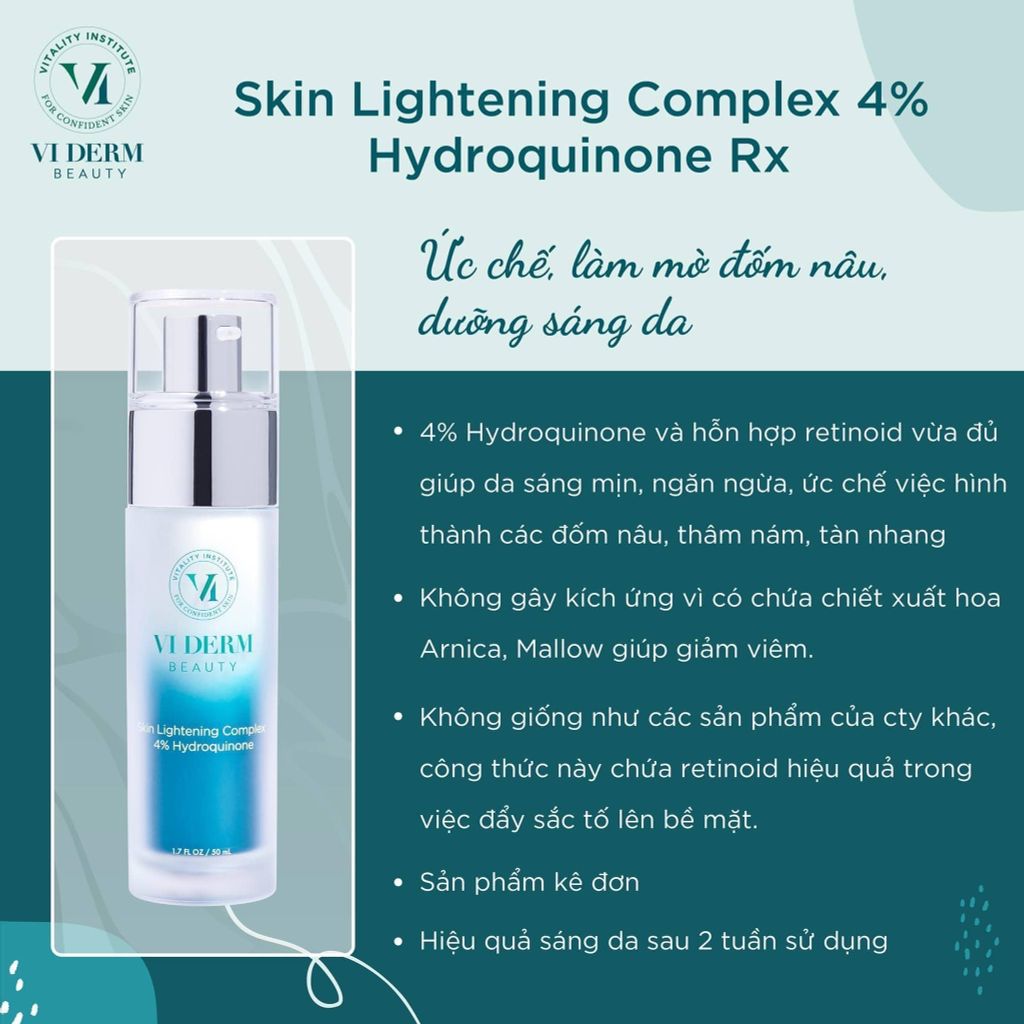 Kem Dưỡng VI Derm Skin Lightening Complex 4% Rx Giúp Điều Trị Nám, Sá 