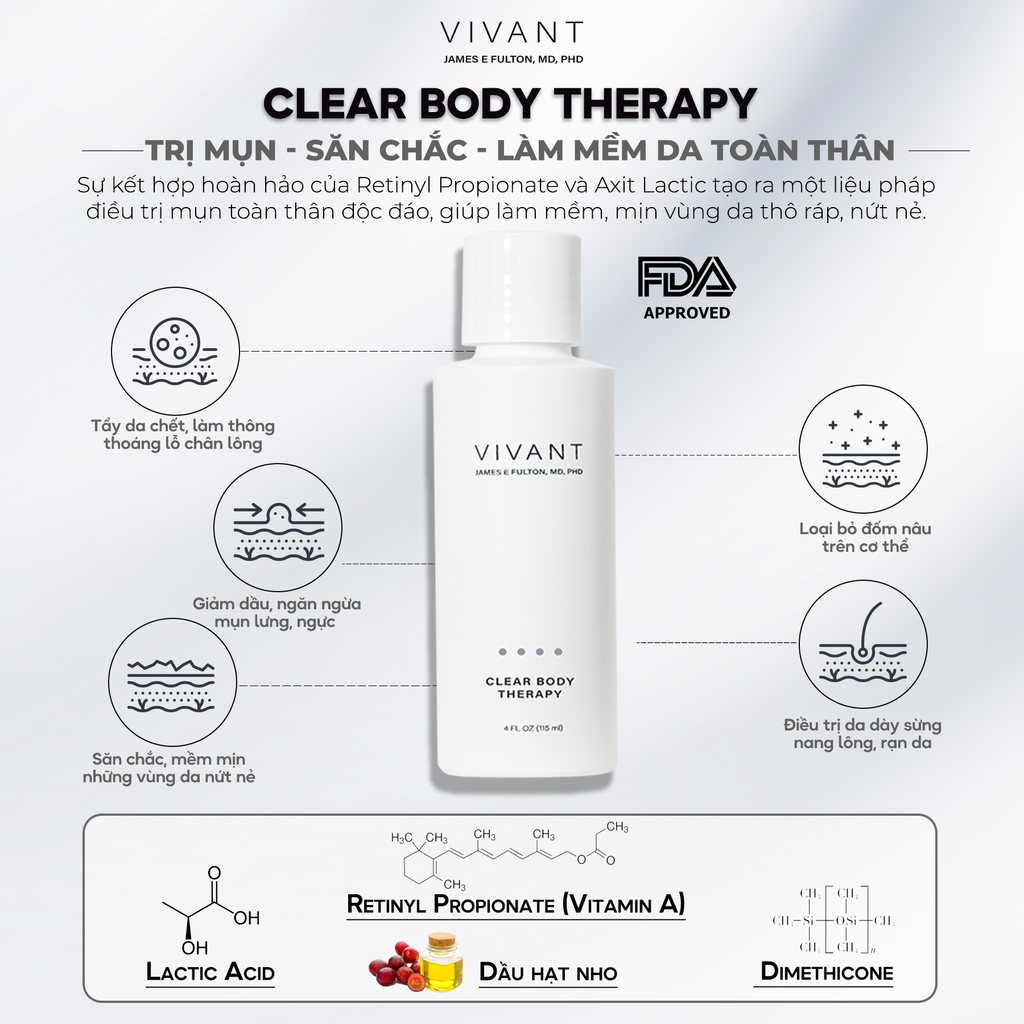 Điều trị mụn lưng ngực Vivant Skincare Clear Body Therapy – Ruby Nguyễn ...