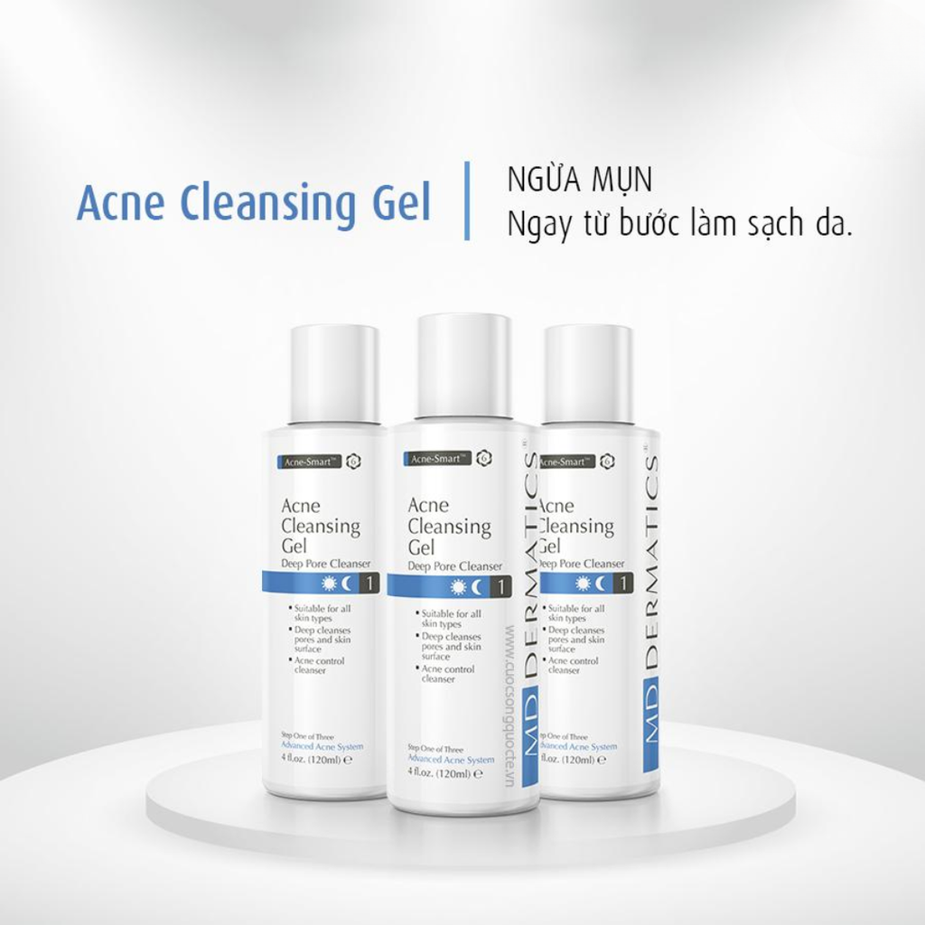 Sữa rửa mặt ngừa mụn MD Dermatics Acne Cleansing Gel 120ml – Ruby ...