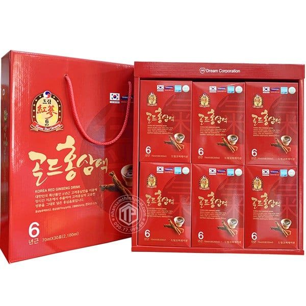 Nước hồng sâm 6 năm Korea Red Ginseng Drink chính hãng Hàn Quốc 70mlx30 gói