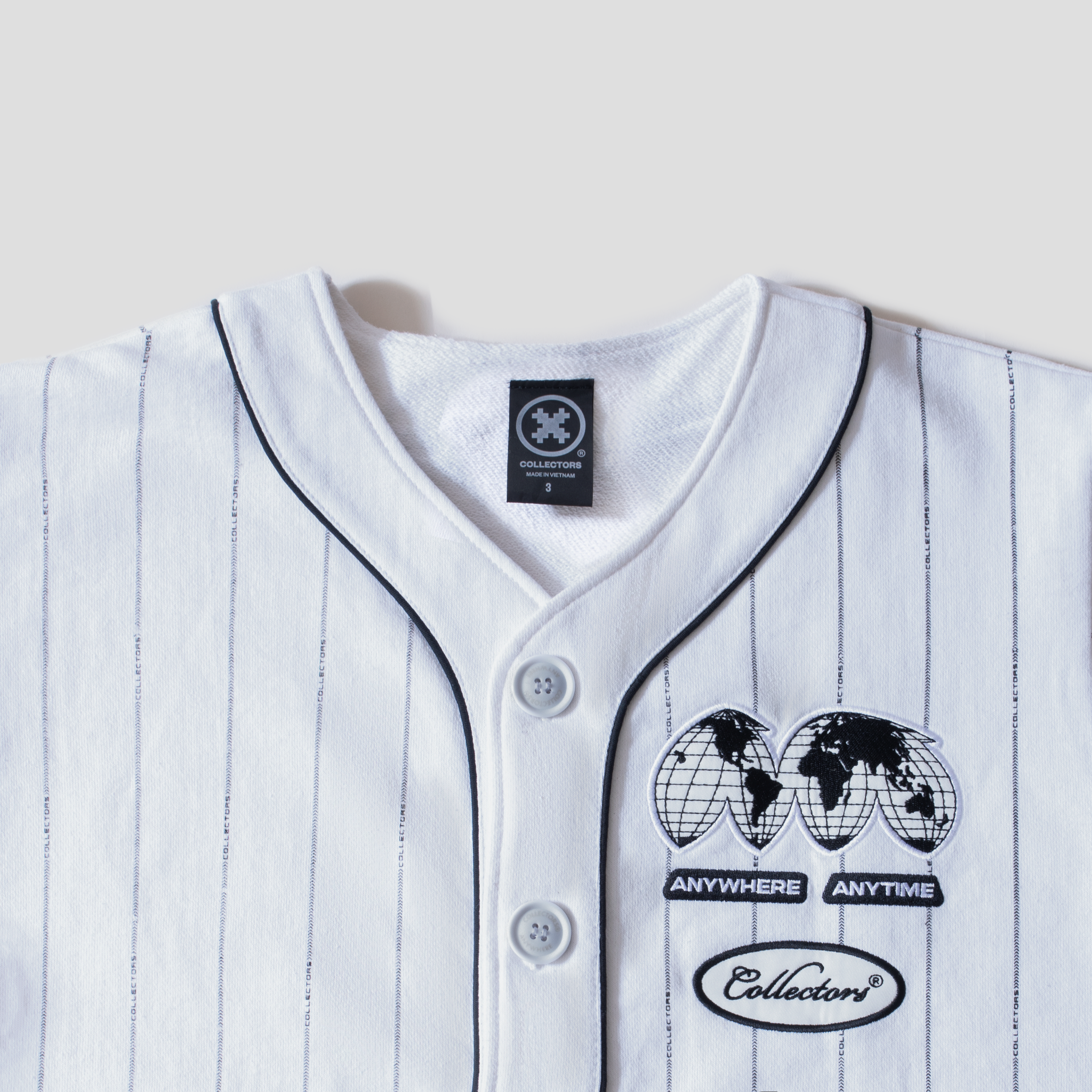  Anywhere White Baseball Jersey "World Map" 