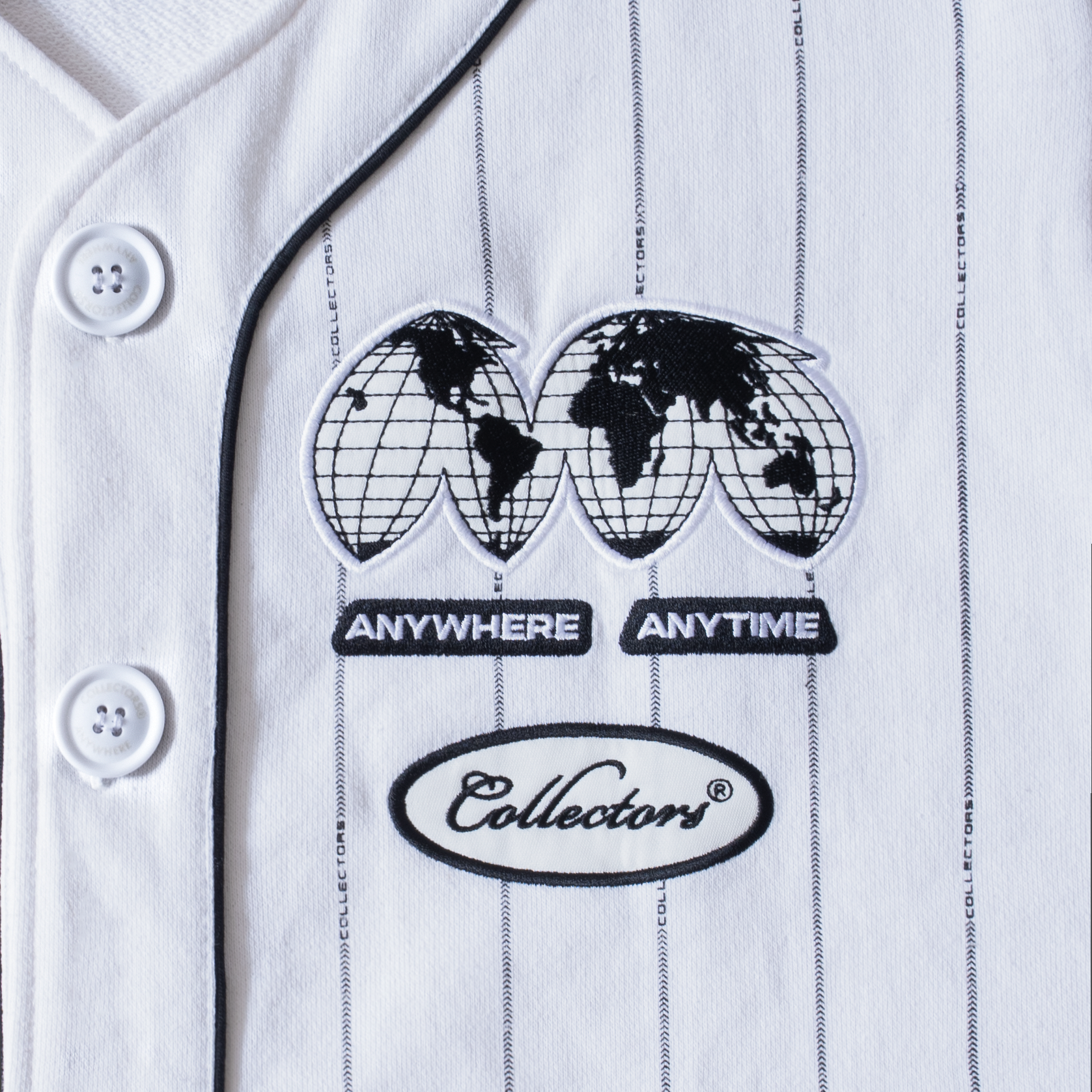  Anywhere White Baseball Jersey "World Map" 