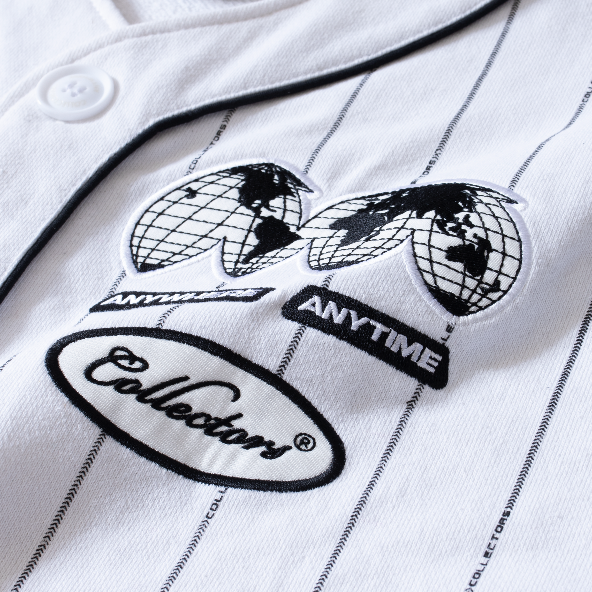  Anywhere White Baseball Jersey "World Map" 