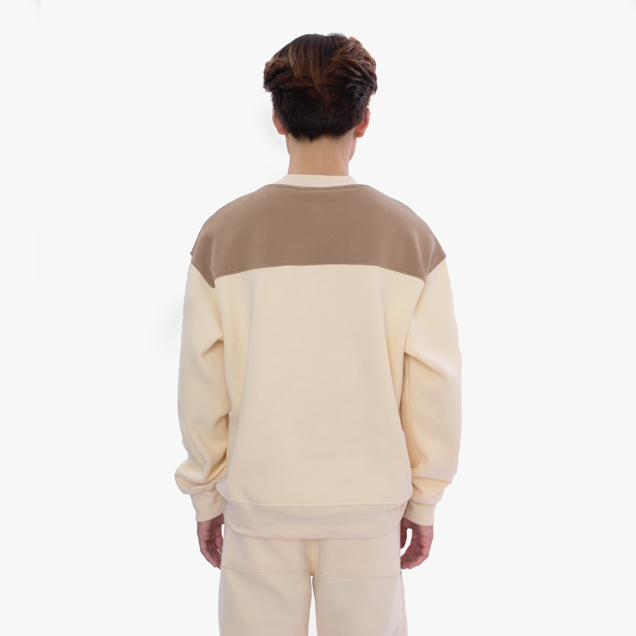  University Beige Sweater "Cut & Sew” 