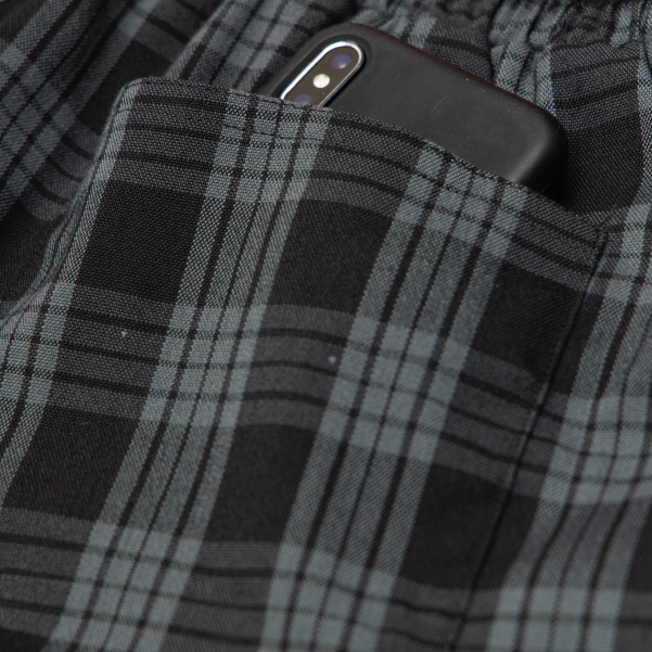  Essential Two-Tone Hotel Pants "Grey Plaid" 