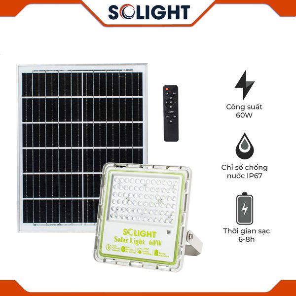 Đèn pha led năng lượng mặt trời Solight SL-F06 60W