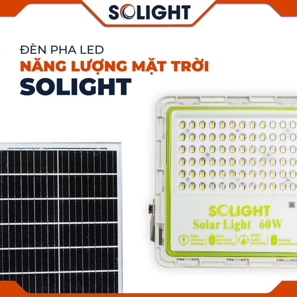 Đèn pha led năng lượng mặt trời Solight SL-F06 60W