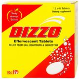  Viên sủi Dizzo Reliv hỗ trợ tiêu hóa, giảm triệu chứng đầy hơi, ợ hơi, khó tiêu (12 vỉ x 4 viên) 