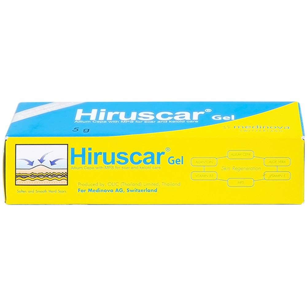  Gel Hiruscar Medinova điều trị sẹo lõm, sẹo lồi do phẫu thuật (5g) 