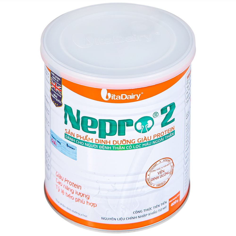  Sữa bột Nepro 2 VitaDairy bổ sung dinh dưỡng giàu protein dành cho người bệnh thận (400g) 