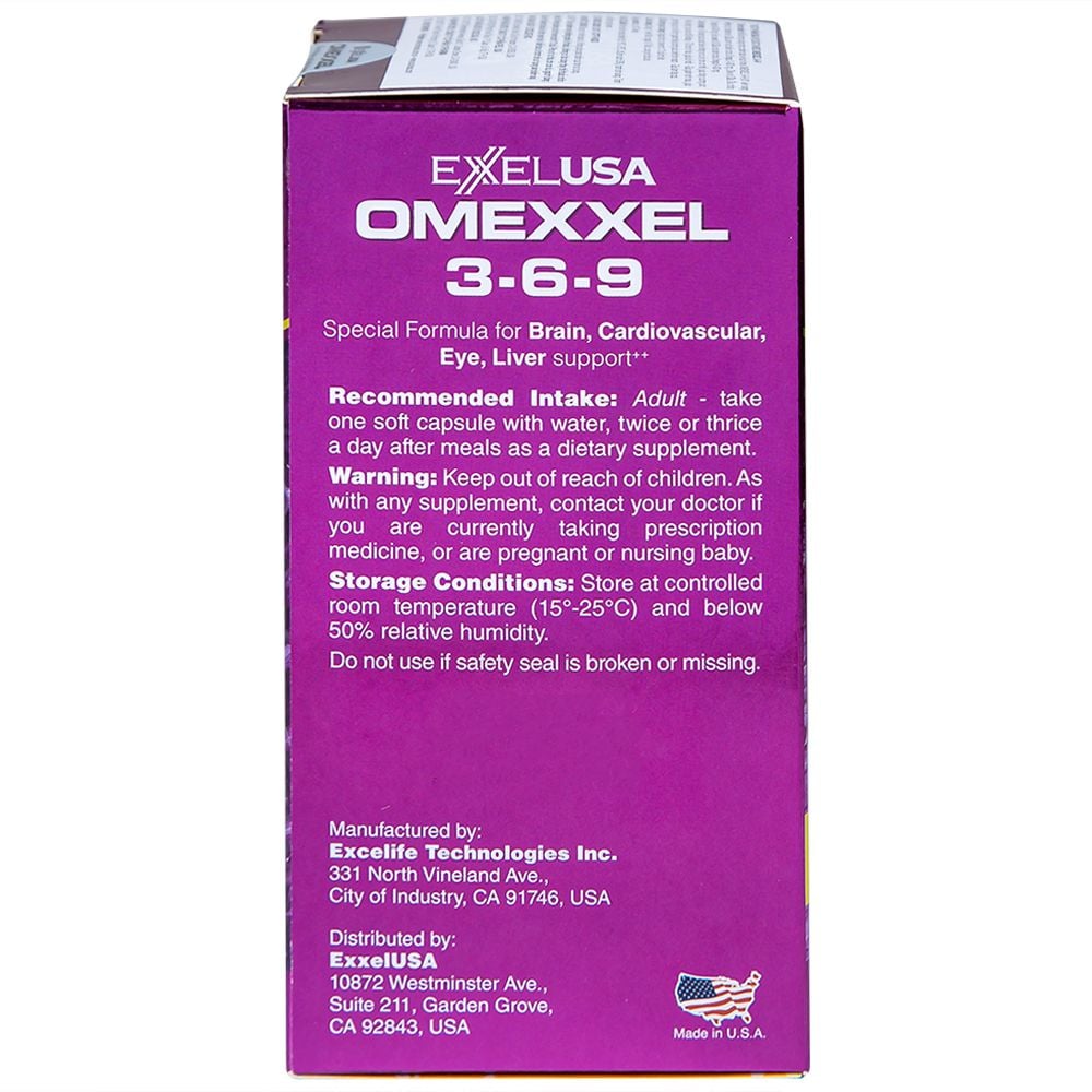  Viên uống Omexxel 3-6-9 Excelife tốt cho trí não, giúp bổ mắt (100 viên) 