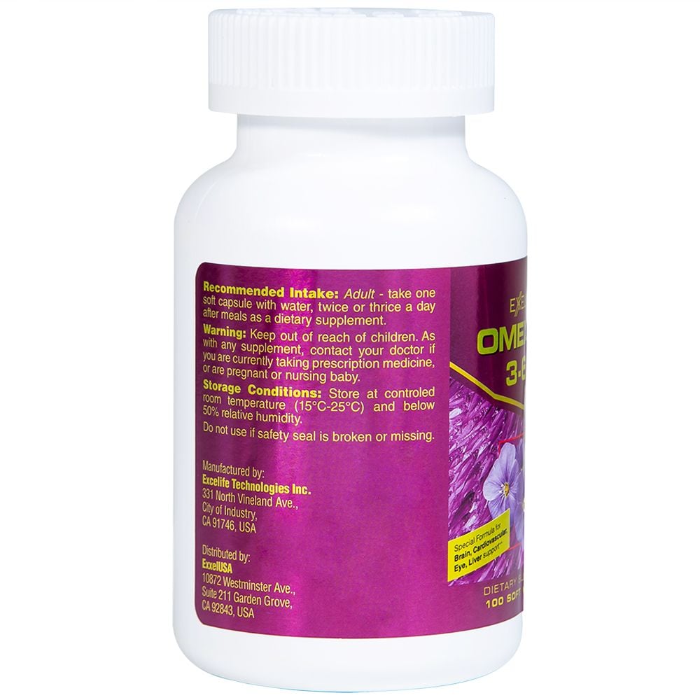  Viên uống Omexxel 3-6-9 Excelife tốt cho trí não, giúp bổ mắt (100 viên) 