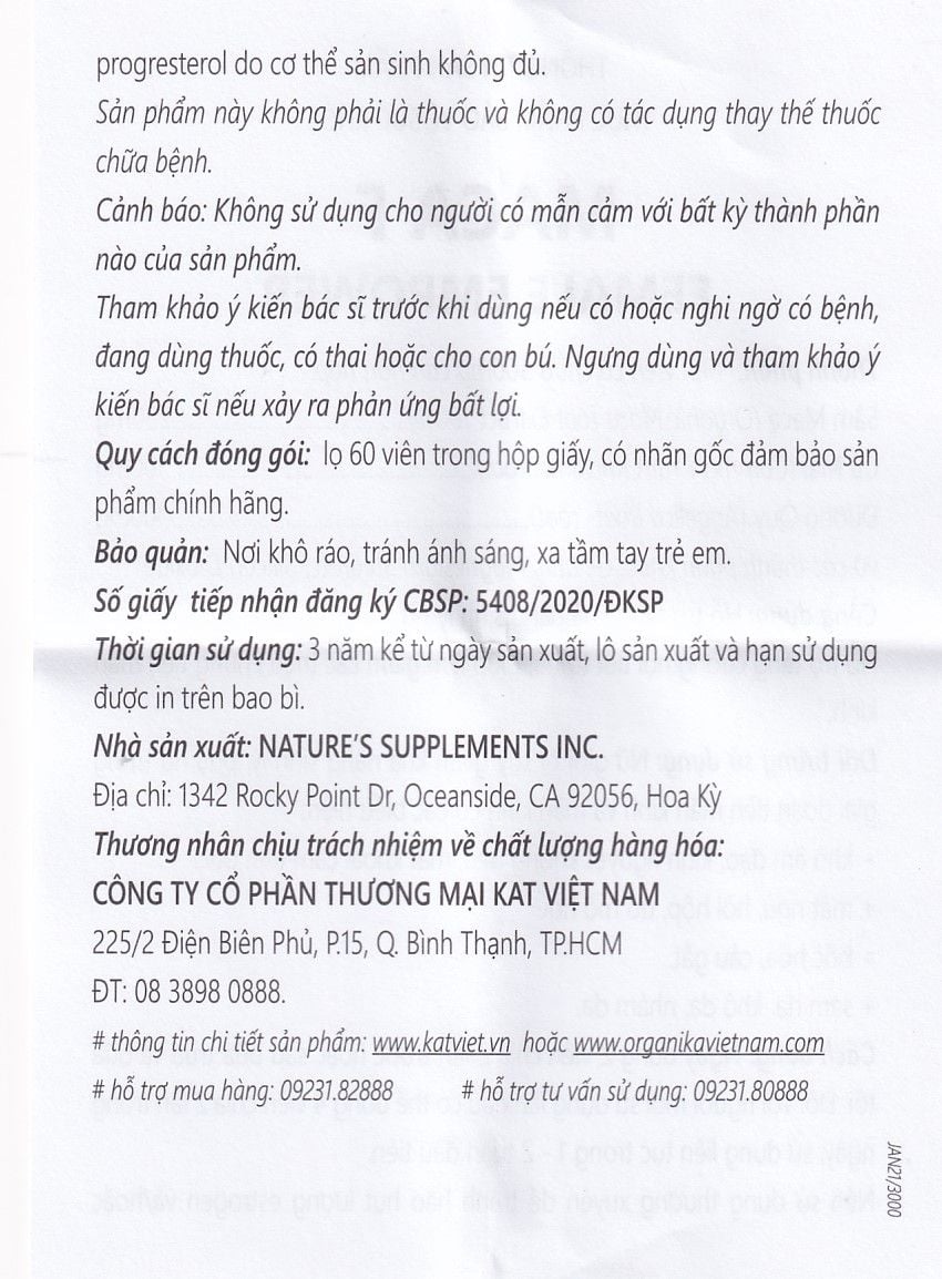  Viên uống MacaF Female hỗ trợ tăng cường nội tiết tố nữ, tăng khả năng sinh lý (60 viên) 
