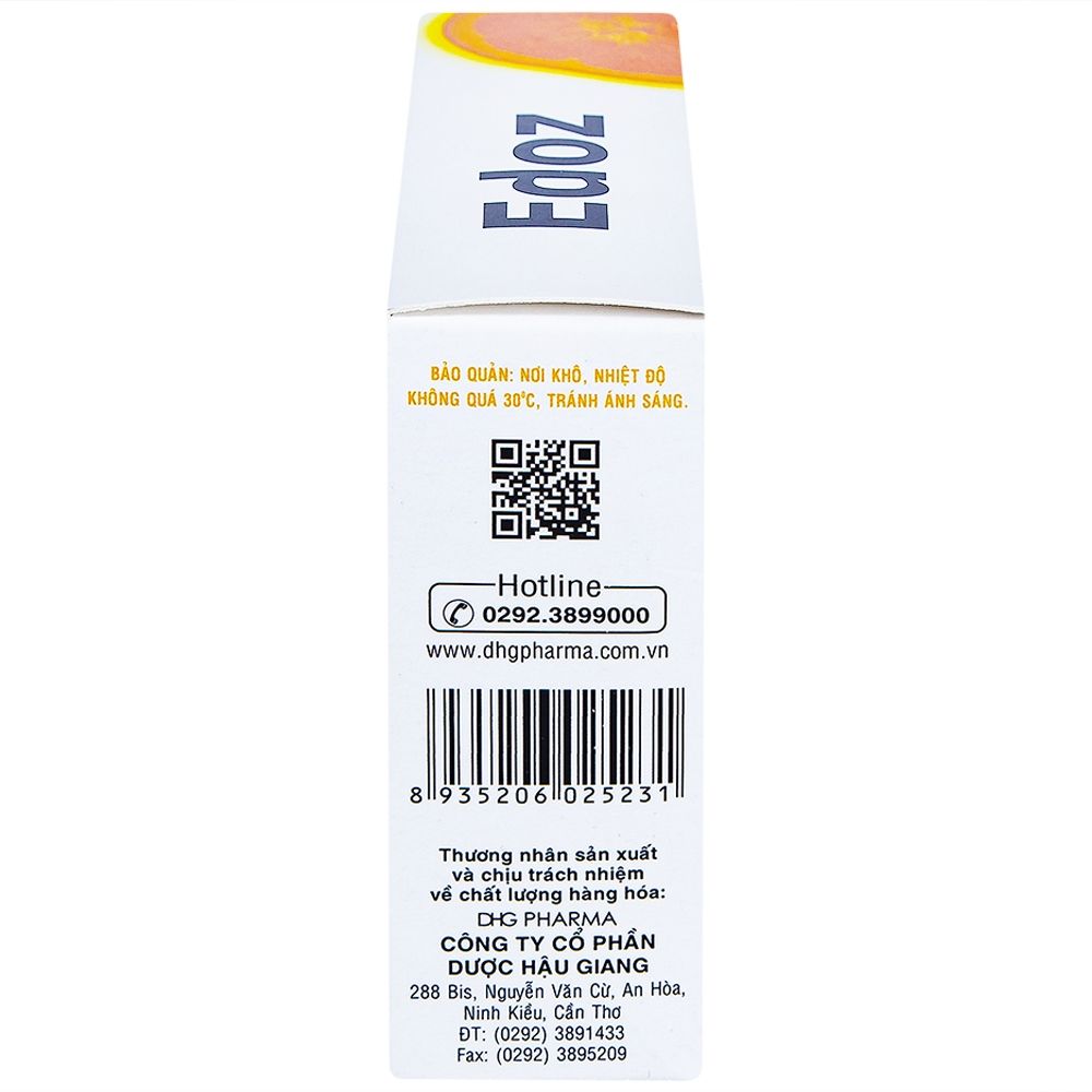  Bột sủi bọt Edoz DHG hỗ trợ trung hòa acid dạ dày (24 gói x 2g) 
