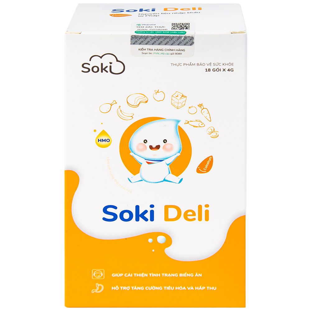  Bột hòa tan Soki Deli cải thiện tình trạng biếng ăn, tăng cường tiêu hóa và hấp thu (18 gói x 4g) 