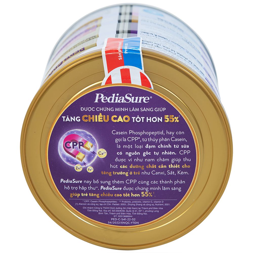  Sữa bột PediaSure 800g Abbott hương vani bổ sung dinh dưỡng cho bé từ 1-10 tuổi 