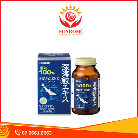  Thực phẩm bảo vệ sức khỏe ORIHIRO Deep sea Shark liver oil extract Capsule Economical bottle - 180 viên 