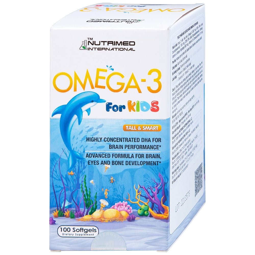 Viên uống Omega-3 For Kids Nutrimed giúp trẻ phát triển trí não, thị lực (100 viên) 