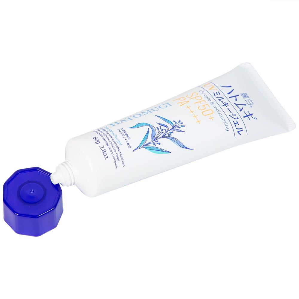  Kem chống nắng, dưỡng ẩm và làm sáng da Reihaku Hatomugi UV Milky Gel SPF50+ PA++++ (80g) 